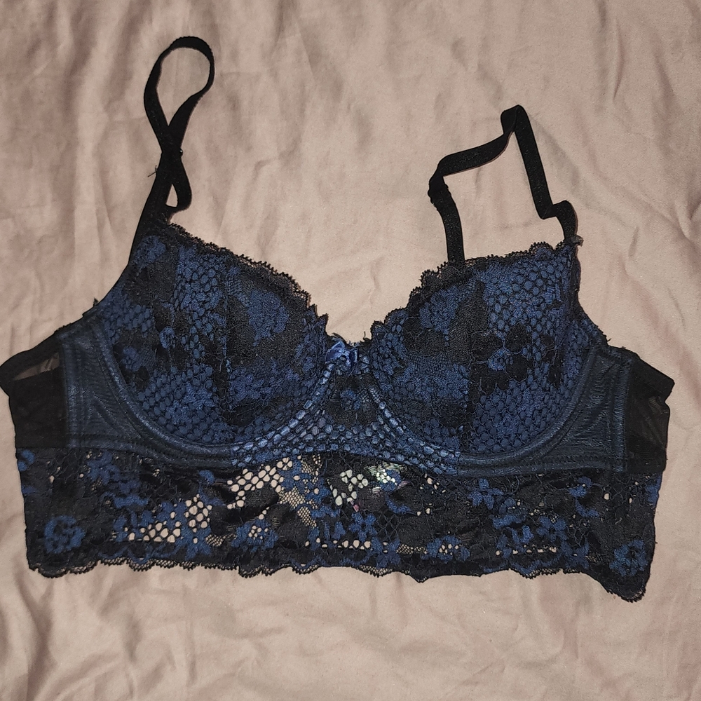 Adore Me Black&Blue Lace Bralette